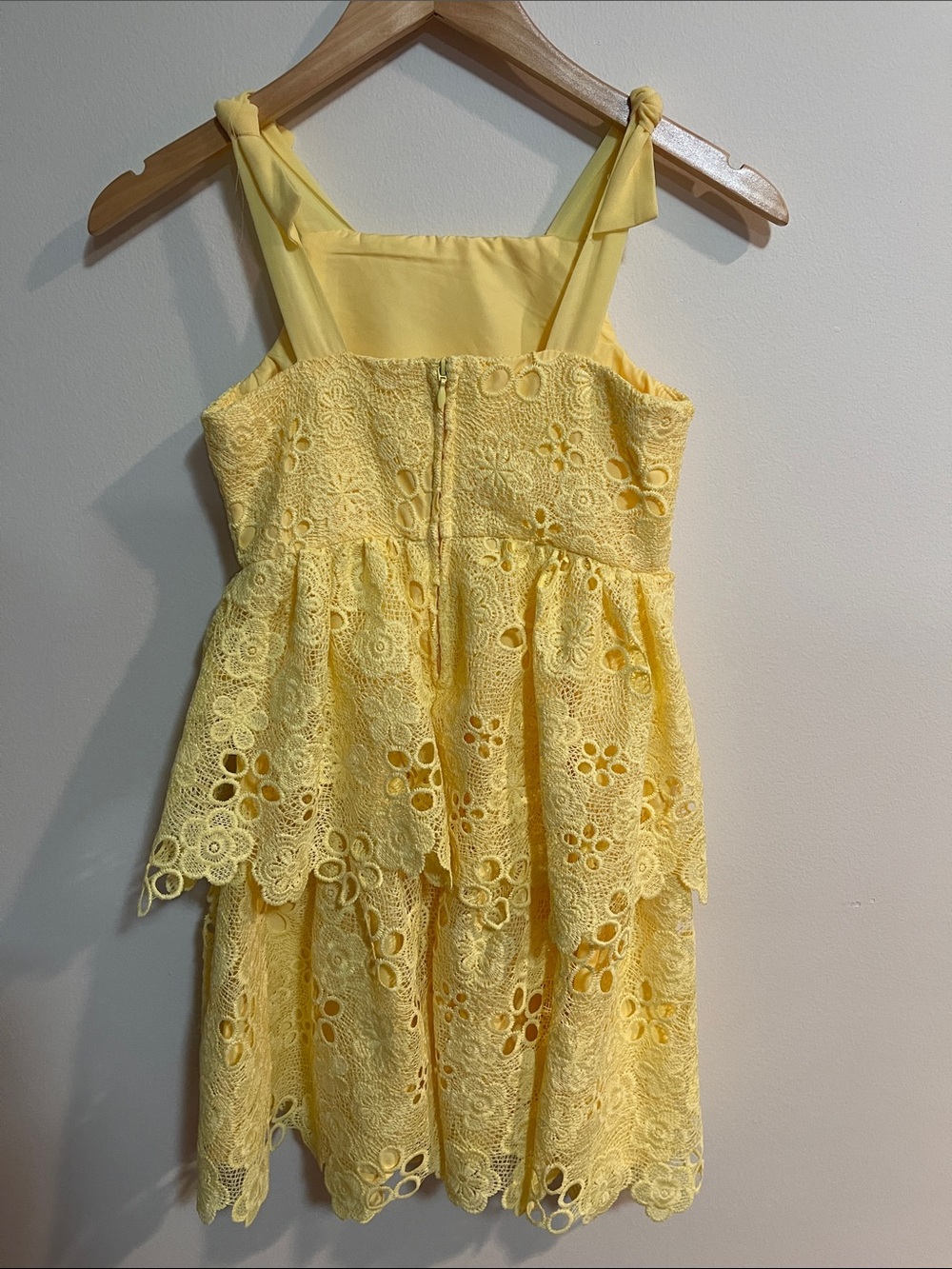 Kensie Girl Yellow Lace Tiered Dress SZ 10 - Picture 4 of 5